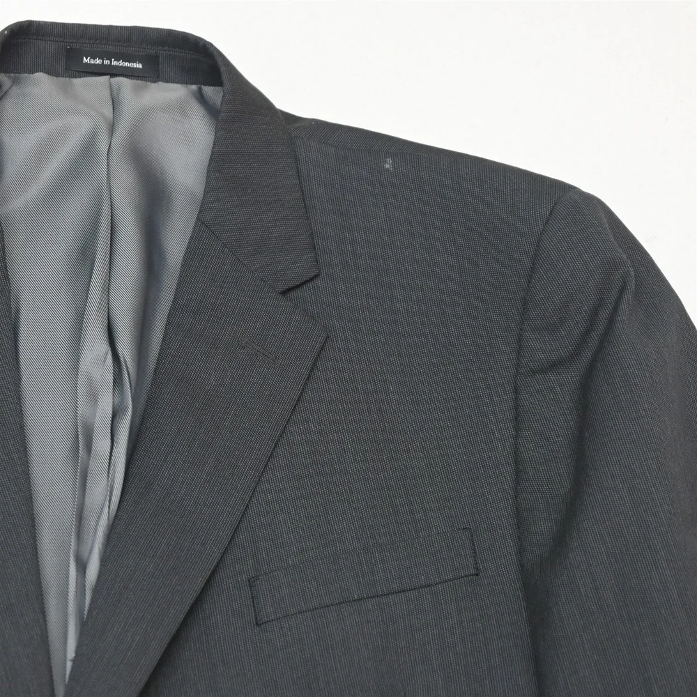 Pronto Uomo 46R 42x30 Gray Striped Wool Mens Jacket Pants Suit